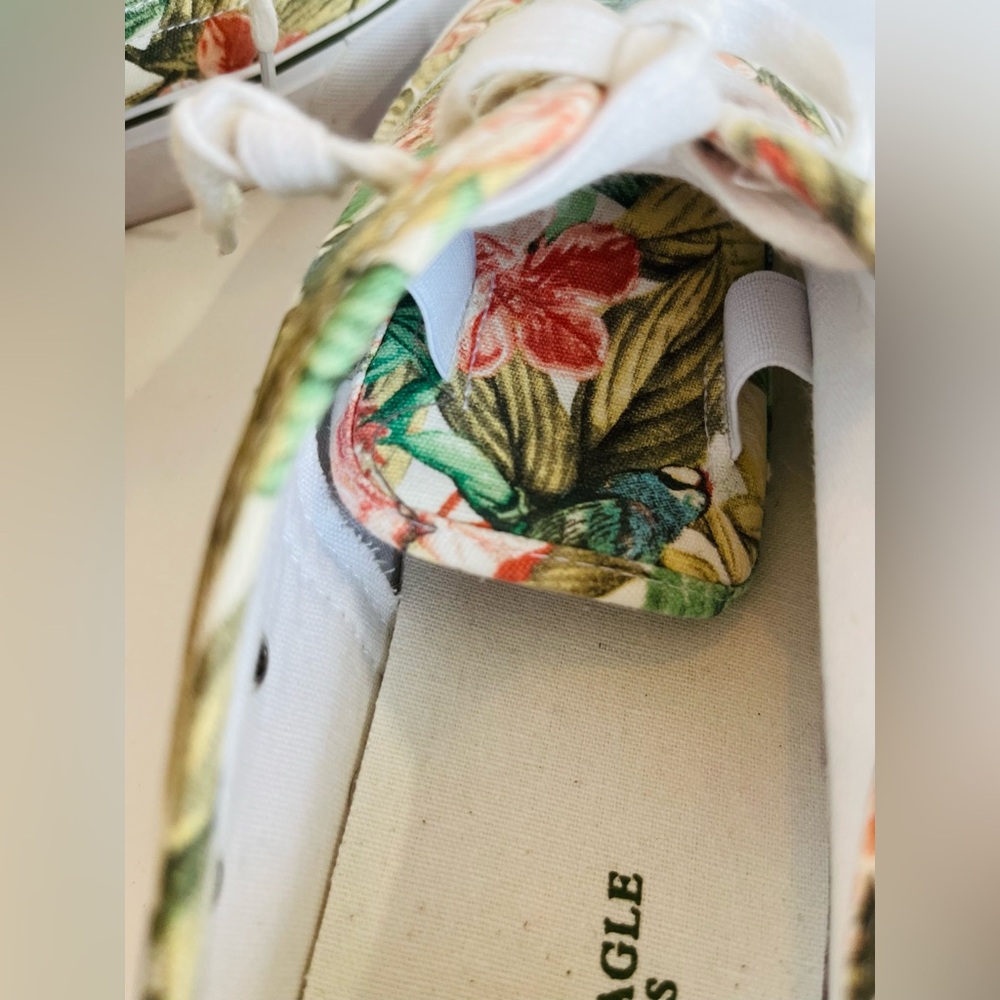 AMERICAN EAGLE OUTFITTERS Top Sider Sneakers Tropical Floral Hibiscus Canvas - Picture 8 of 16